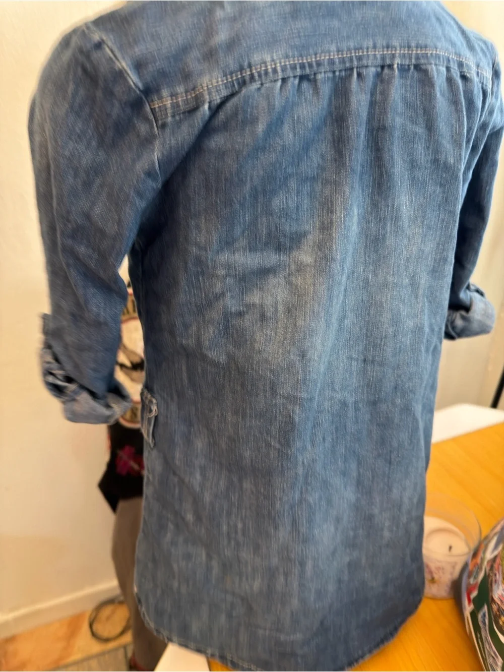 Old Navy Girls Blue Denim Button-Down Shirt Dress